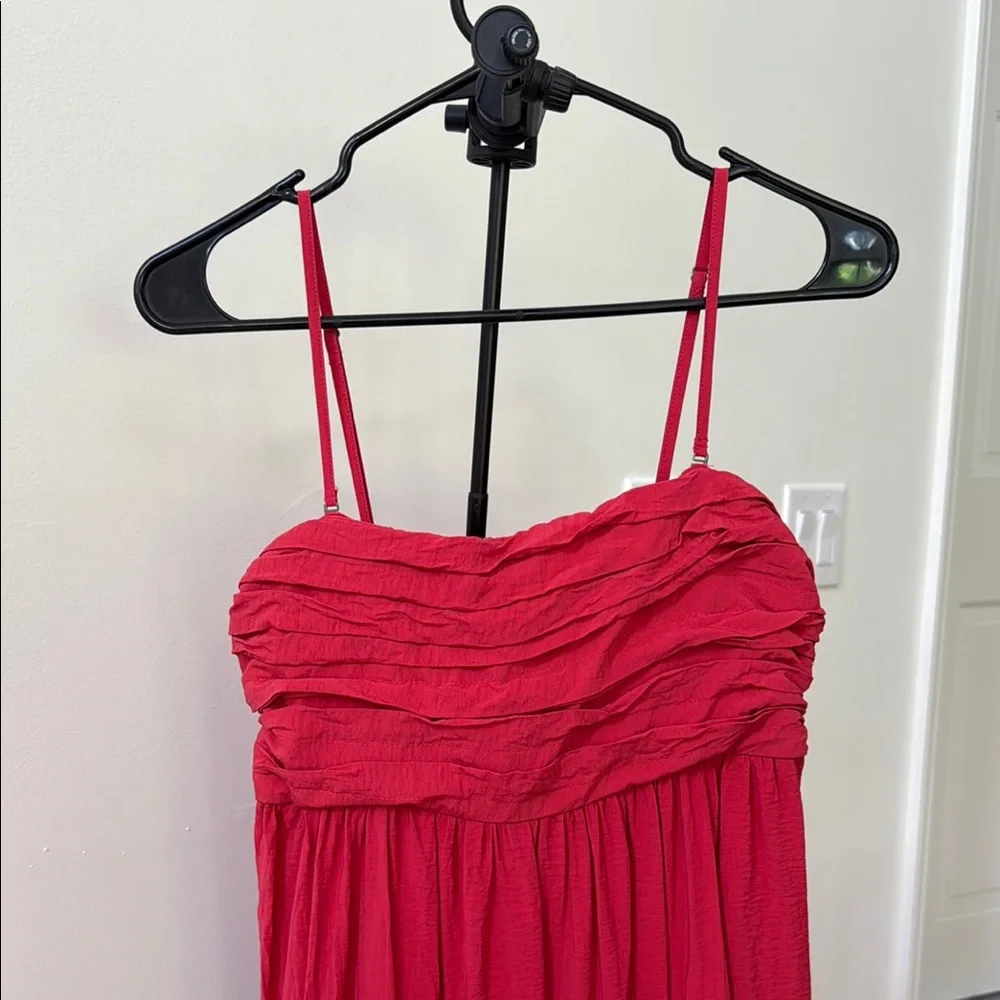 Abercrombie & Fitch Red Maxi Dress with Spaghetti Straps